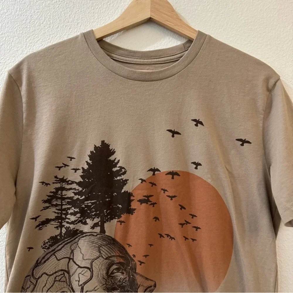 Junk Food Men's The‎ Hangover Alan Human Tree Dark Khaki Tee  Shirt Size Small